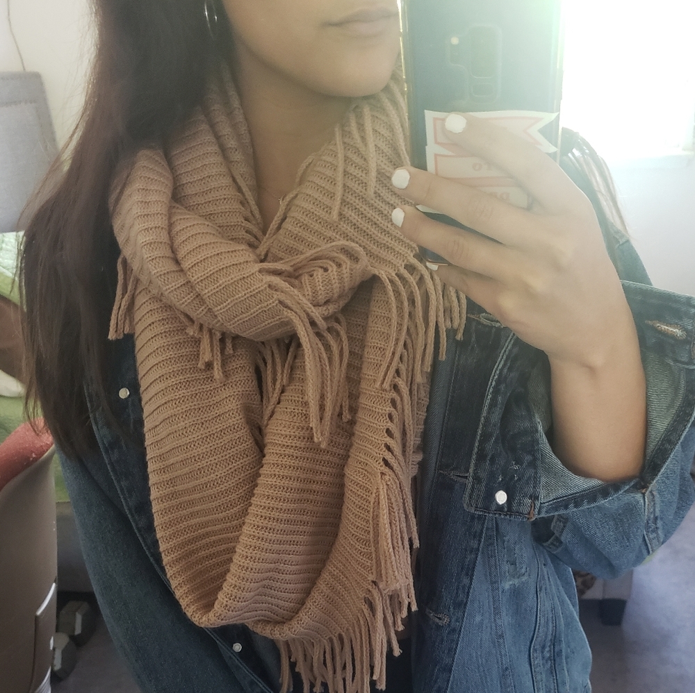 Infinity Scarf With Fringe